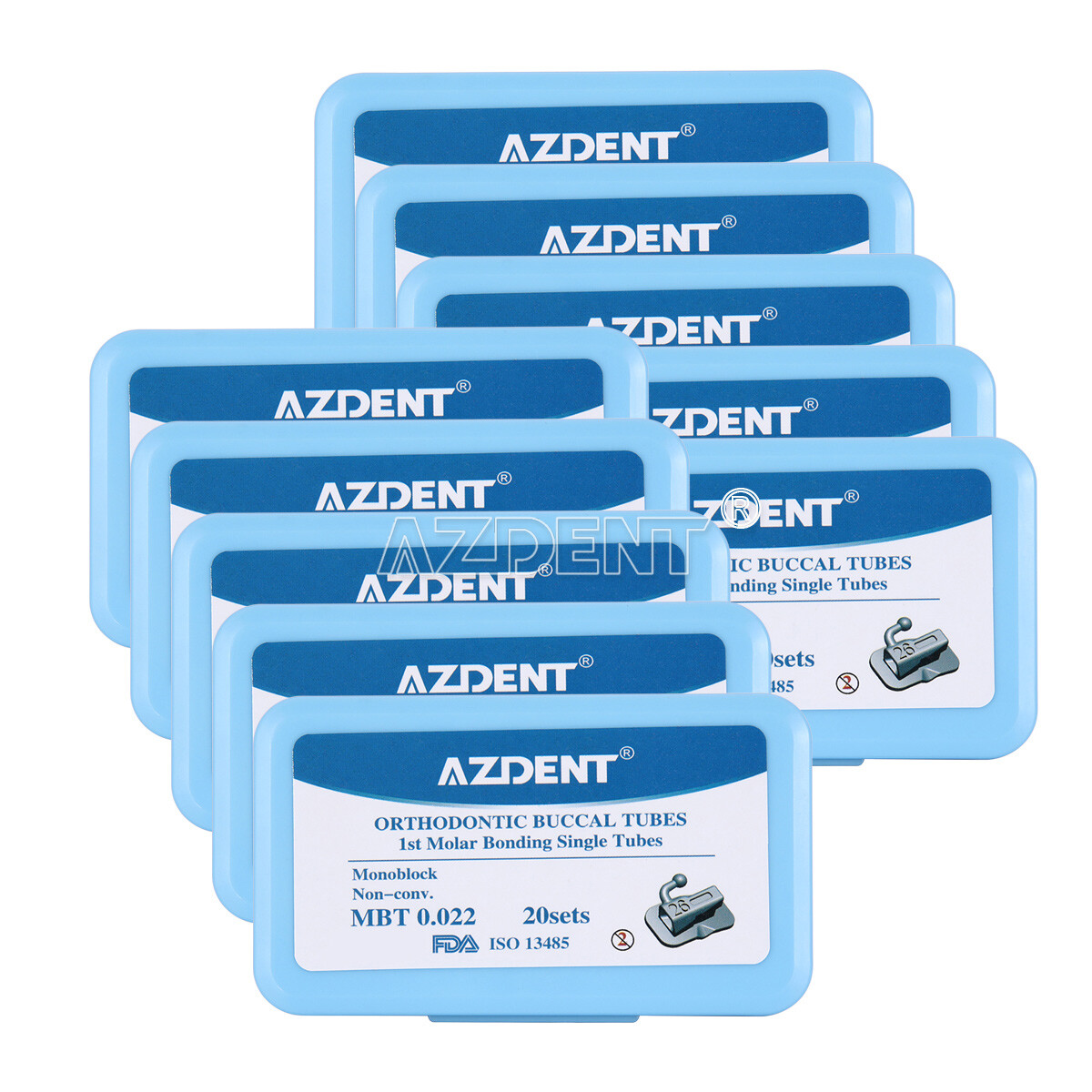 Dental Bondable Monoblock Non-Convertible Single MBT 0.022 Buccal Tub 1st Molar