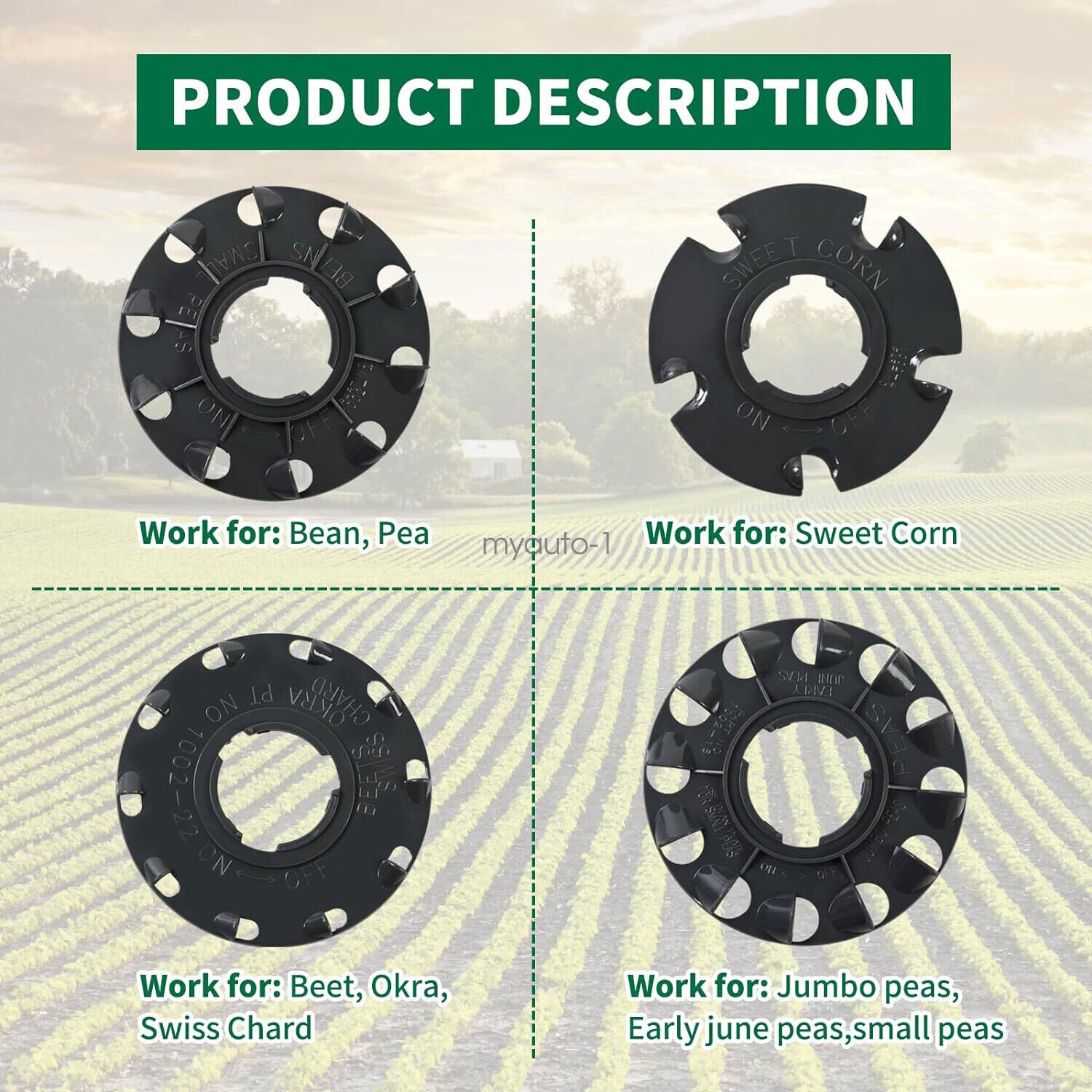 60009 Set 6 Standard Seed Plates Fit for Earthway 1001-B Seeder