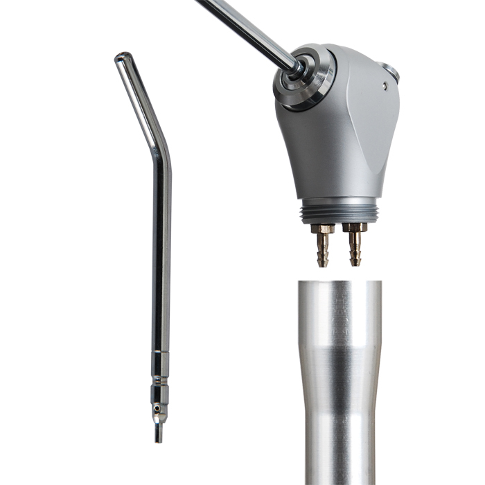 Dental Tri-3 Way Air Water Syringe Spray Triple Handpiece ^ 2 Nozzles Tips Tubes