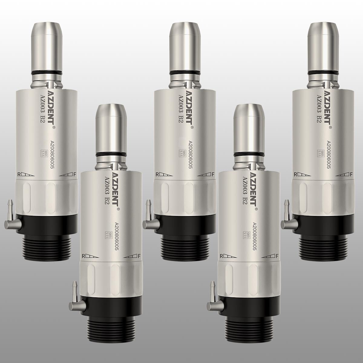 AZDENT Dental 1:1 Direct Drive Low Speed Air Motor Turbine Handpiece 2 Holes
