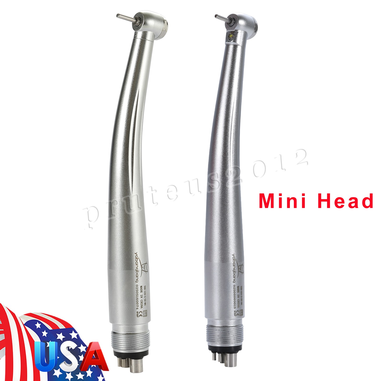 Mini Small Head Dental High Speed Handpiece Pediatric No/LED Fiber Optic 4Hole