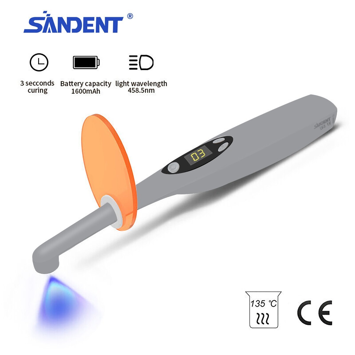 Dental Wireless Cordless iLed 3 Second LED Curing Light 3S Cure Lamp US plug SA