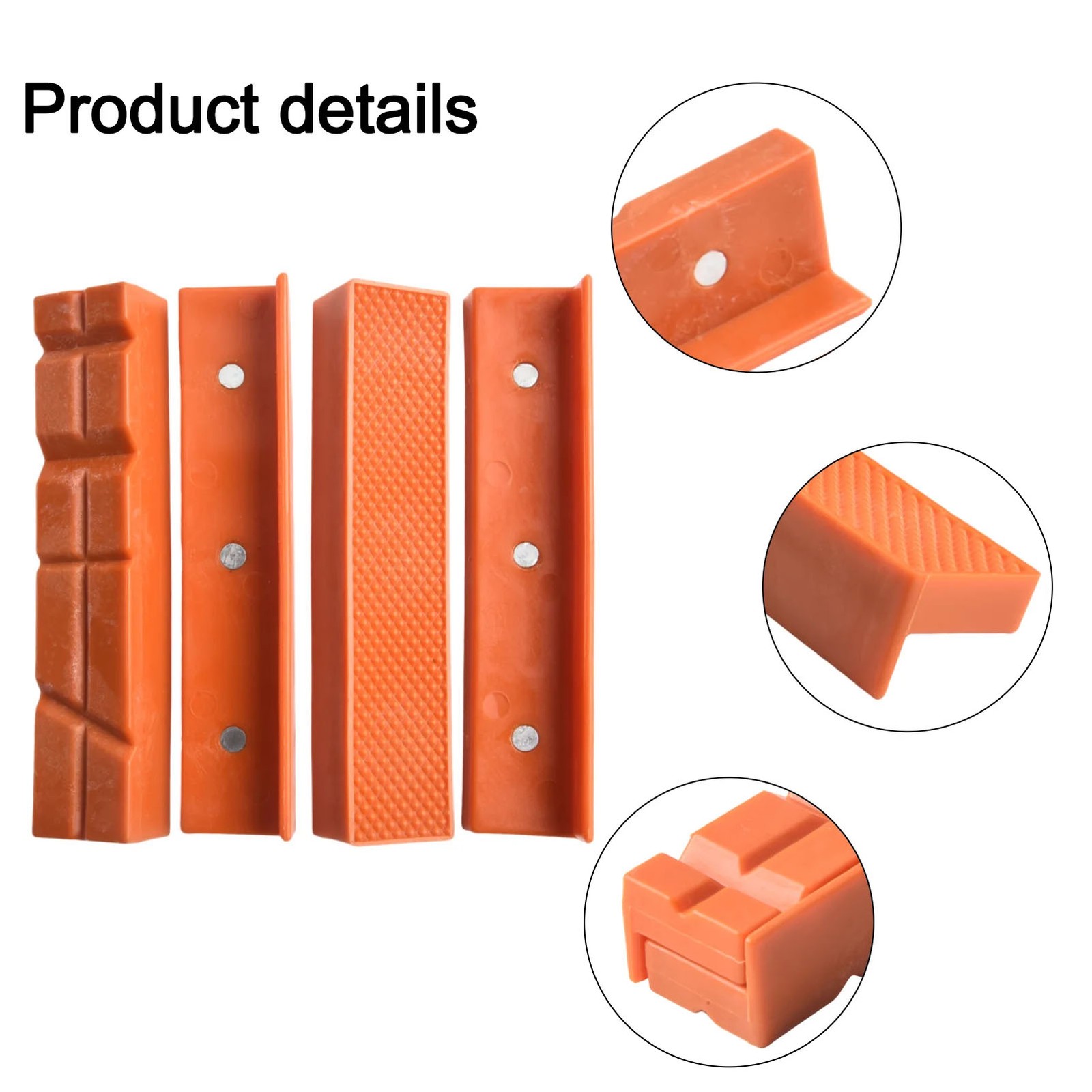 1 Pair Orange 4/5/6/8″ Soft Vise jaws Magnetic Reversible Pads Cover Rubber