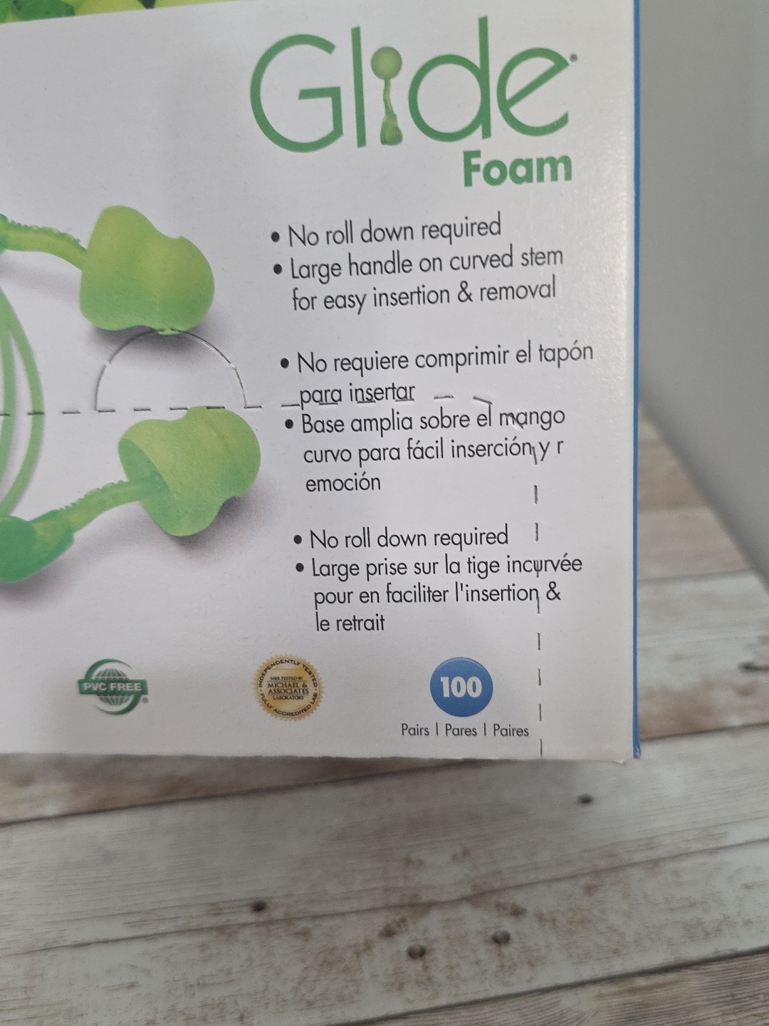 100 Pack Moldex Uncorded Twist-In Disposable Glide Foam Earplugs Green 6940