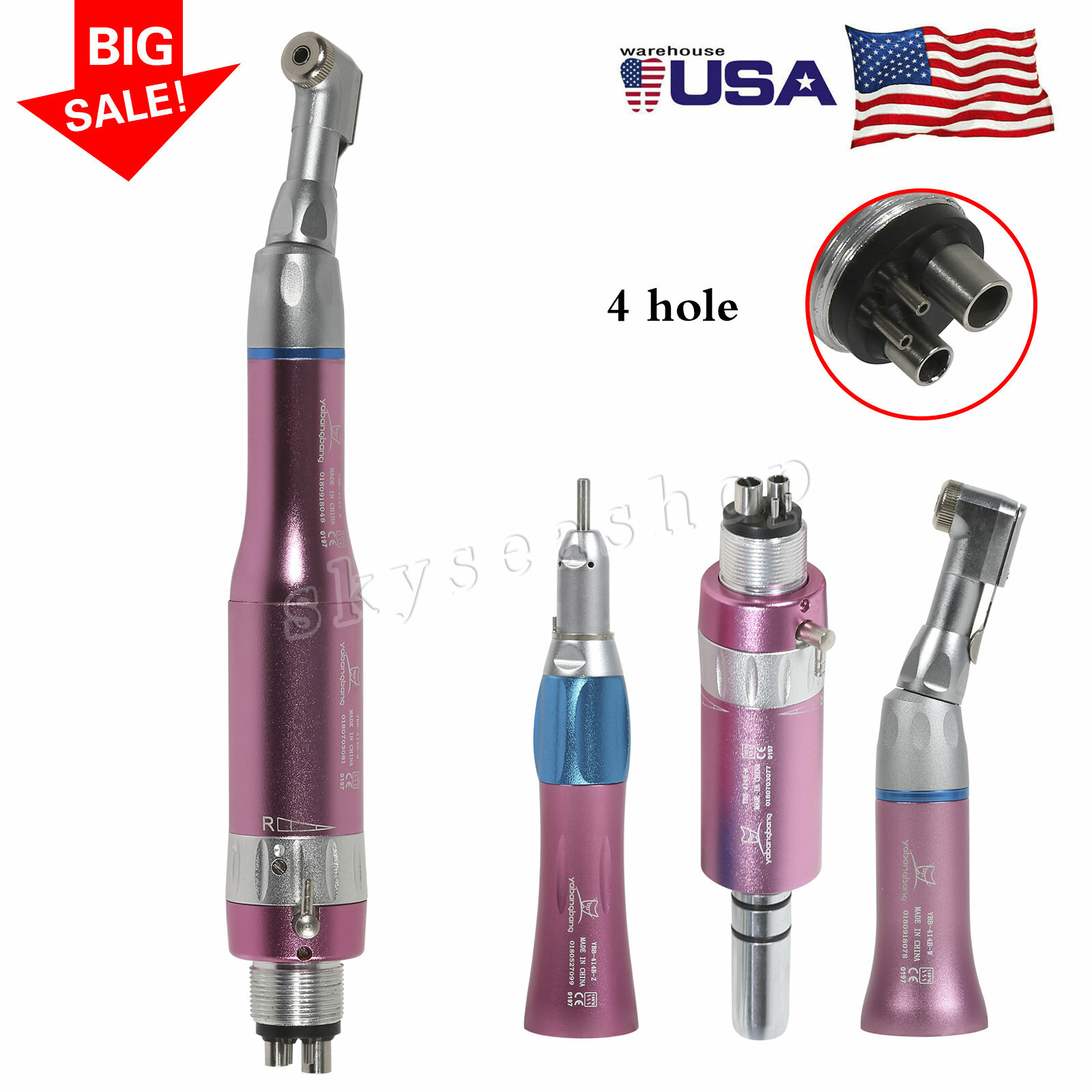 Pieza de Mano Dental Estilo NSK Alta Baja Velocidad 4H / 2H Kit Turbina de Aire