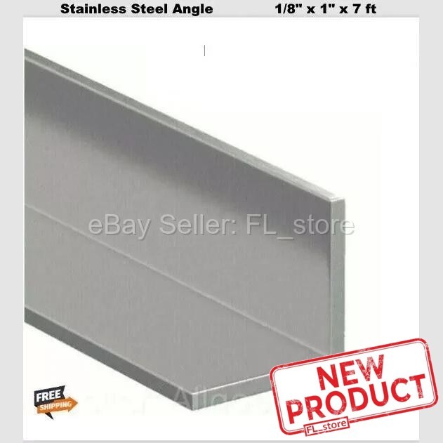 Stainless Steel Angle Iron 1/8″ x 1″ x 7 Ft 90 Degree Hot Rolled 304 Mill Finish
