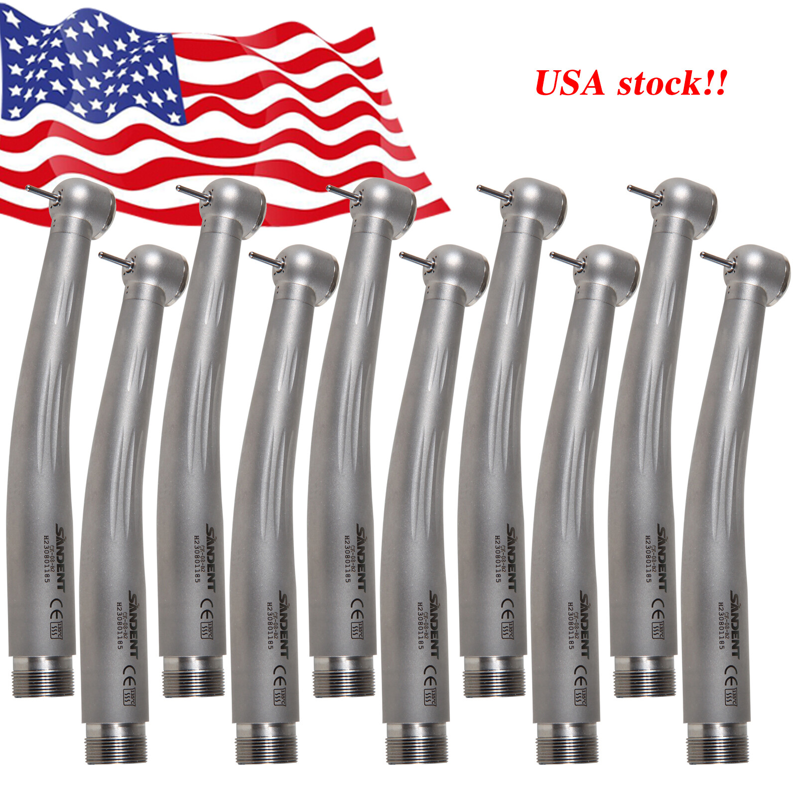 10x Dental High Speed Handpiece Ceramic Cartridage Push 2 Holes Single Spray
