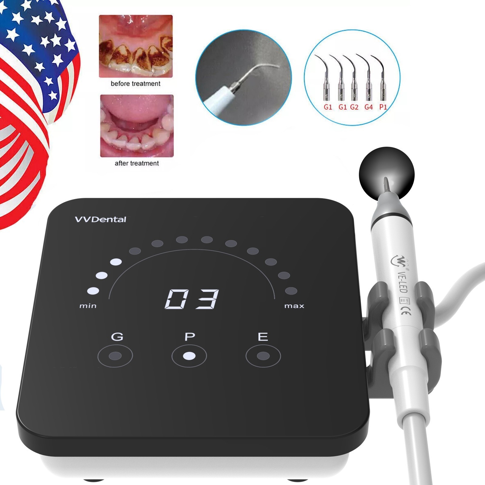 LED Dental Ultrasonic Piezo Scaler Handpiece Bottles Fit EMS Cavitron Woodpecker