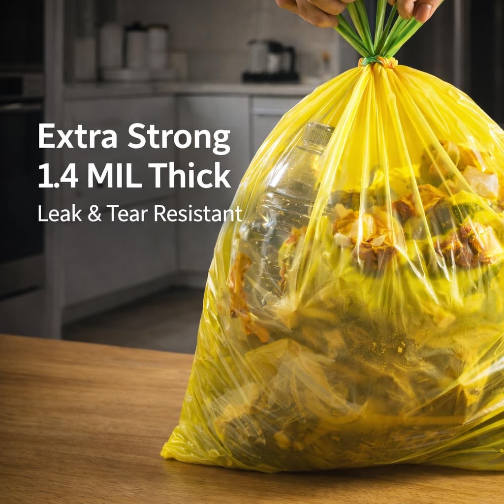 Etsus 13 Gallon Biodegradable Trash Bags Drawstring 75 Count 1.4 Mil Thick