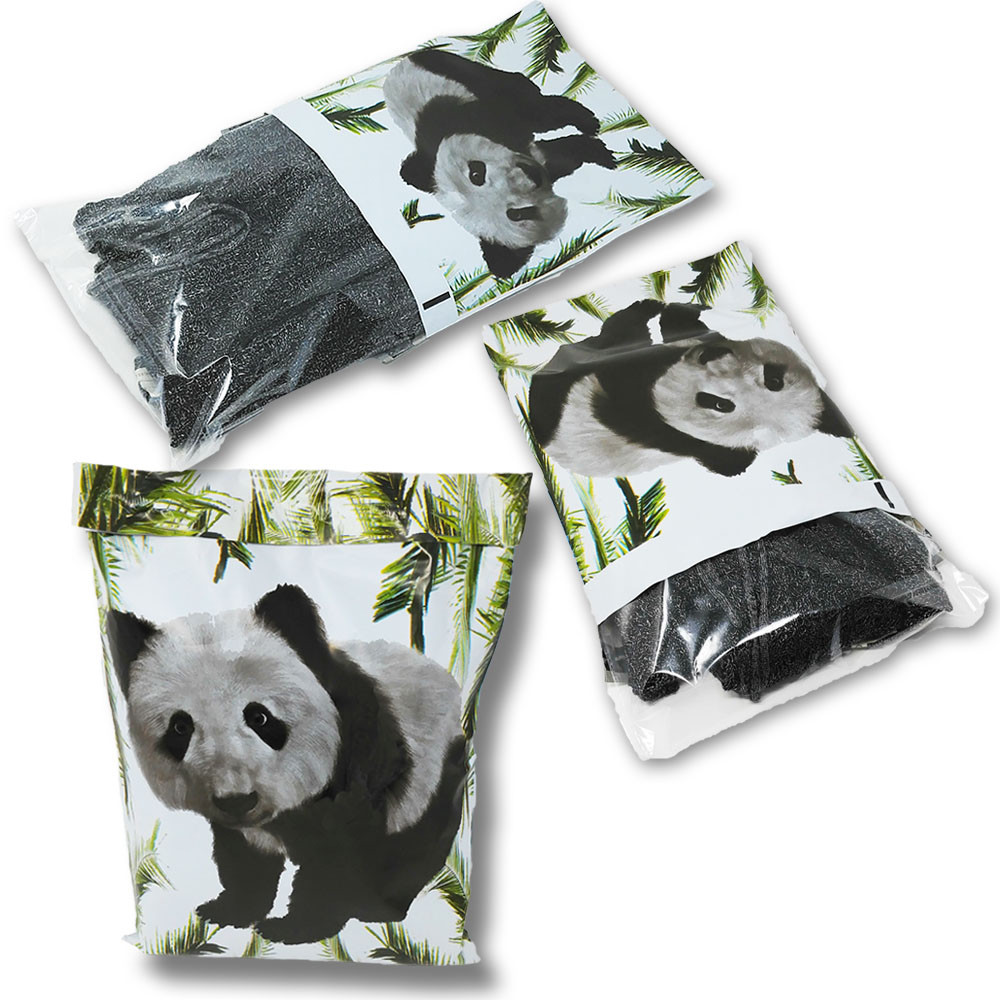 10×13 Tropical Palm Leaves & Panda Bear Poly Mailers, USPS Shipping Mailing Bags