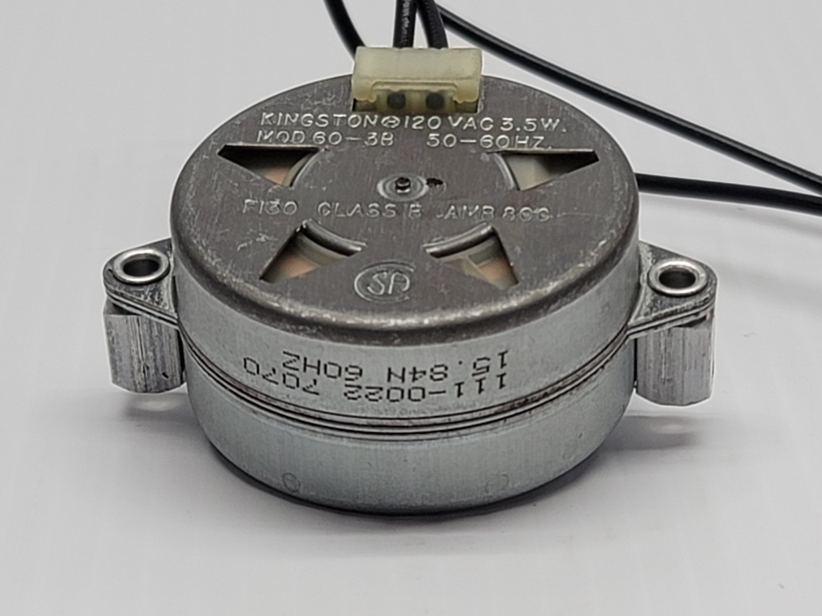 Kingston Timer Motor 60-3B 120VAC 3.5W 50-60Hz AMB 80°C