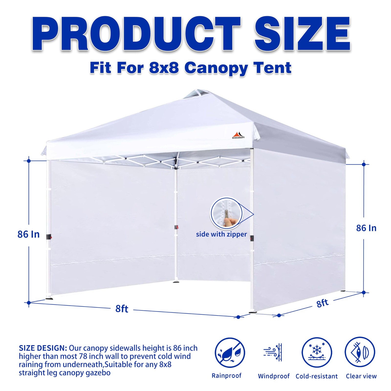 Scocanopy Sidewall For 8X8 Pop Up Canopy Frame 3 Pack Sunwall Onlyblack
