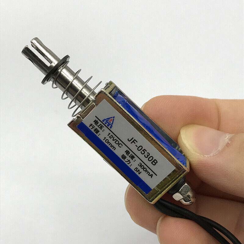 Micro DC Solenoid Valve Electromagnet DC 12V Spring Push-Pull Through Type 5pcs