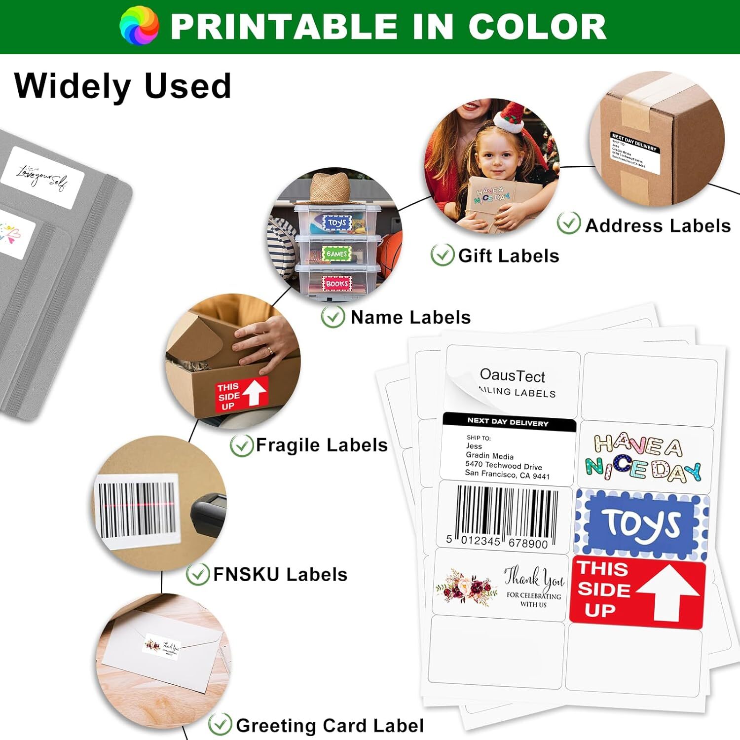 250-40000Labels 2″ x 4″ Shipping Address Labels for Laser Ink Jet Adhesive 10 UP