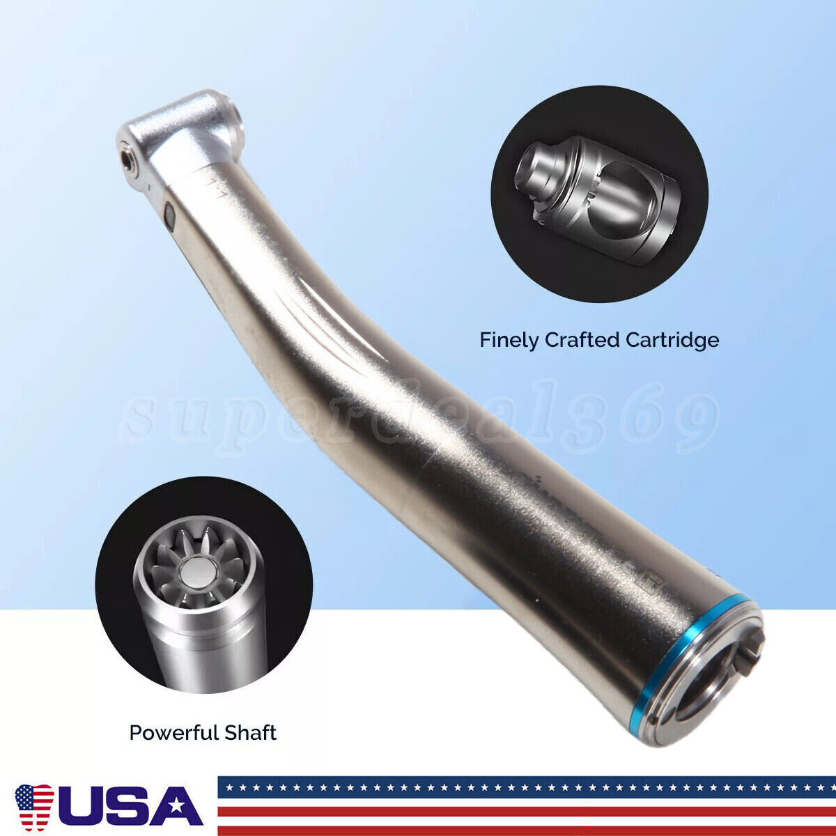 NSK Style Dental Fiber Optic 1:1 Contra Angle Low Speed Handpiece Inner Channel