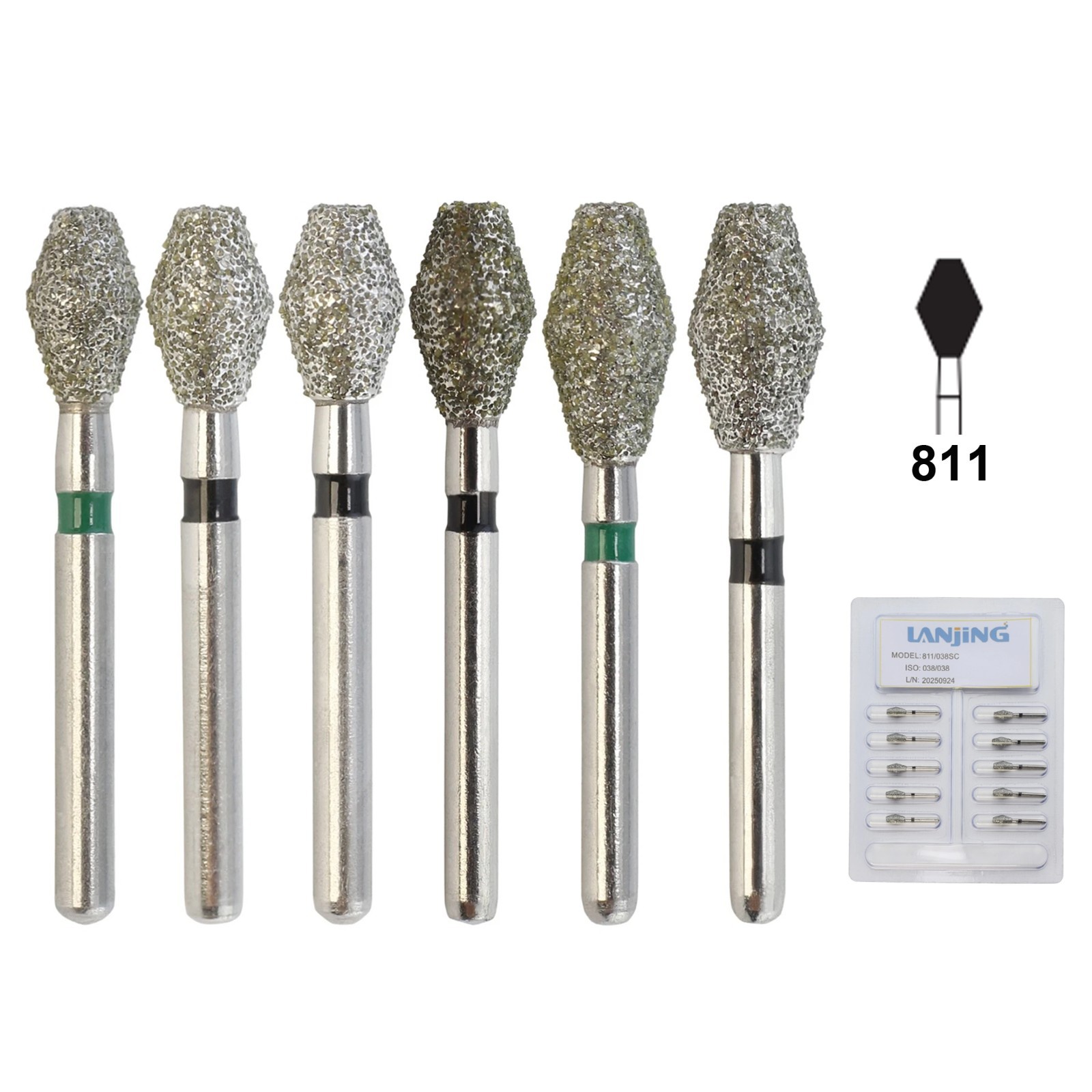 Dental Diamond Bur Barrel Shape 811/038 811/032 Super Coarse Grit High Speed FG