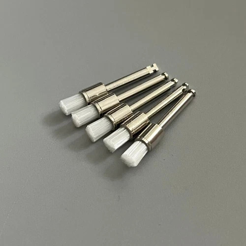 100 Pcs Dental Disposable White Nylon Polishing Flat Latch Polisher Prophy Brush