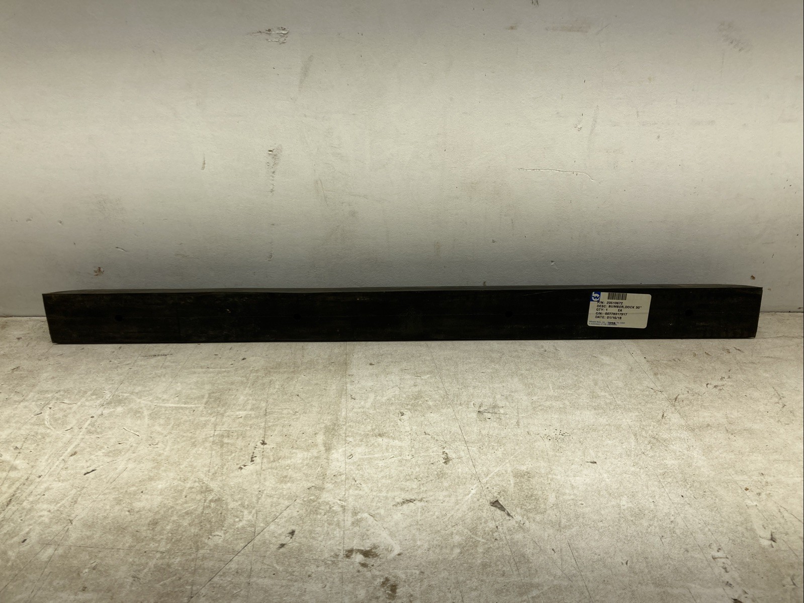 30” Rubber Bumper Dock w/ 45 Degree Angle On Ends 20510672 (New Old Stock)