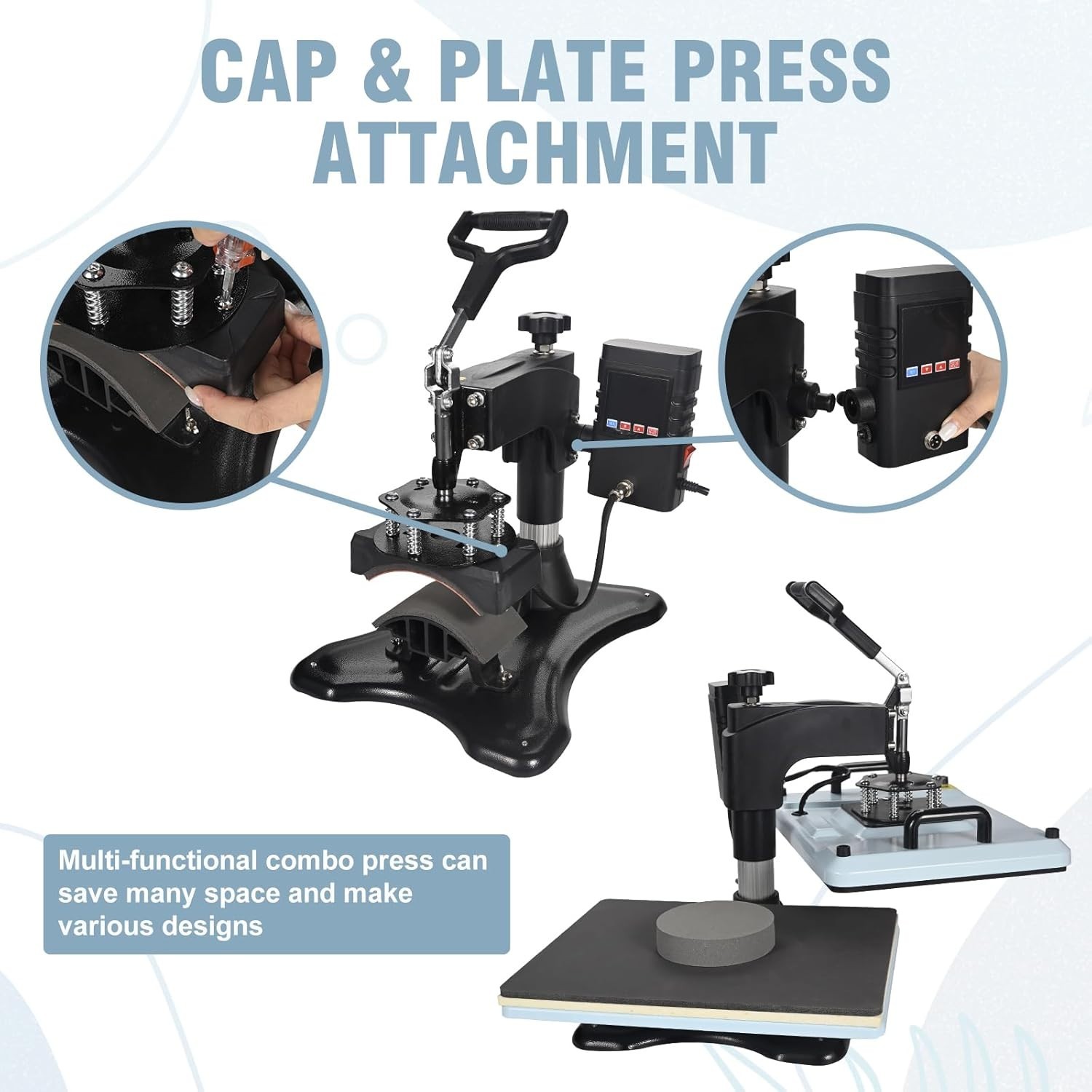 12×15 Inch, 360° Swing Away 5 in 1 Heat Transfer Machine, Multifunctional Hea…