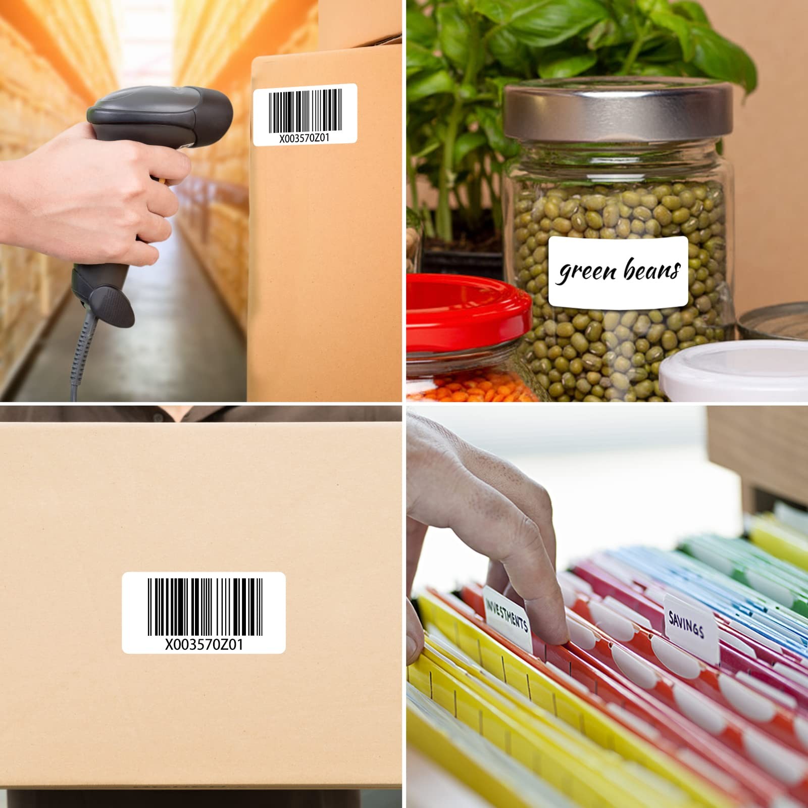 MFLABEL 12 Rolls Thermal Shipping Labels (12,000 12 Rolls, 2.25 X 1.25 White