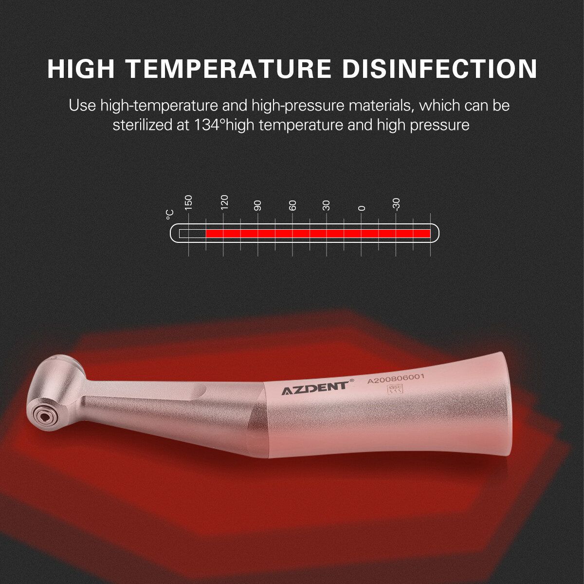 Joydental Dental Low Speed Contra Angle Handpiece Push For FG 1.6mm Burs E-type