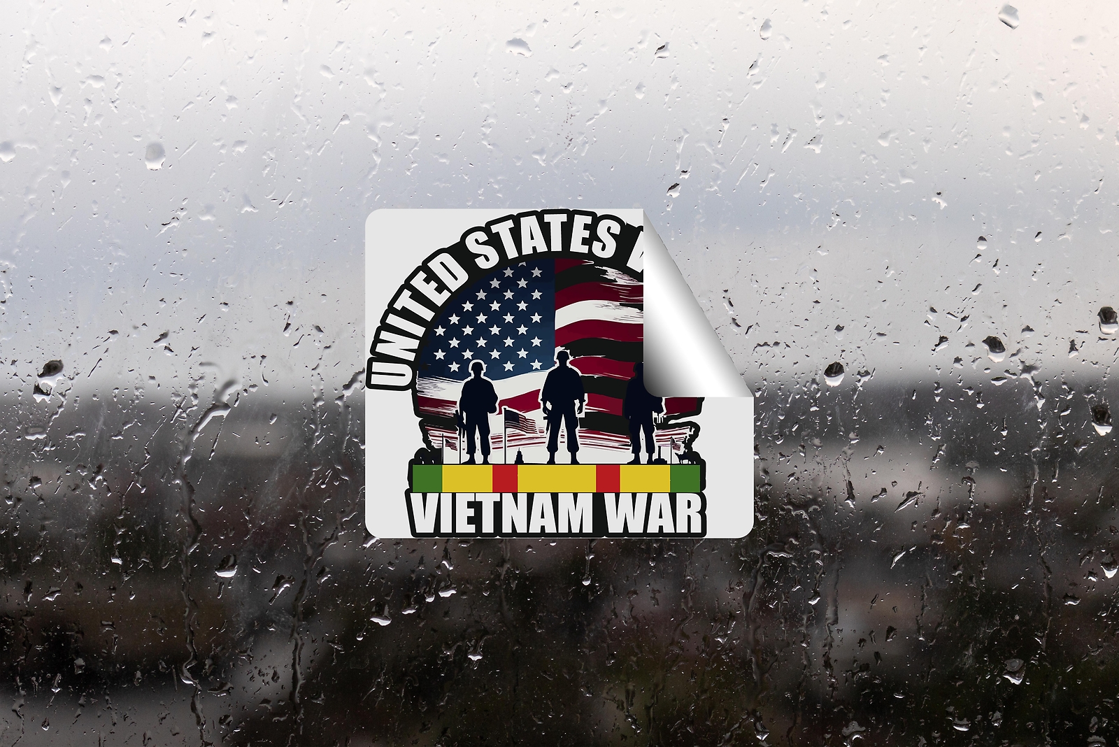 Vietnam War United States Veteran | Laminated Vinyl Decal Sticker Label
