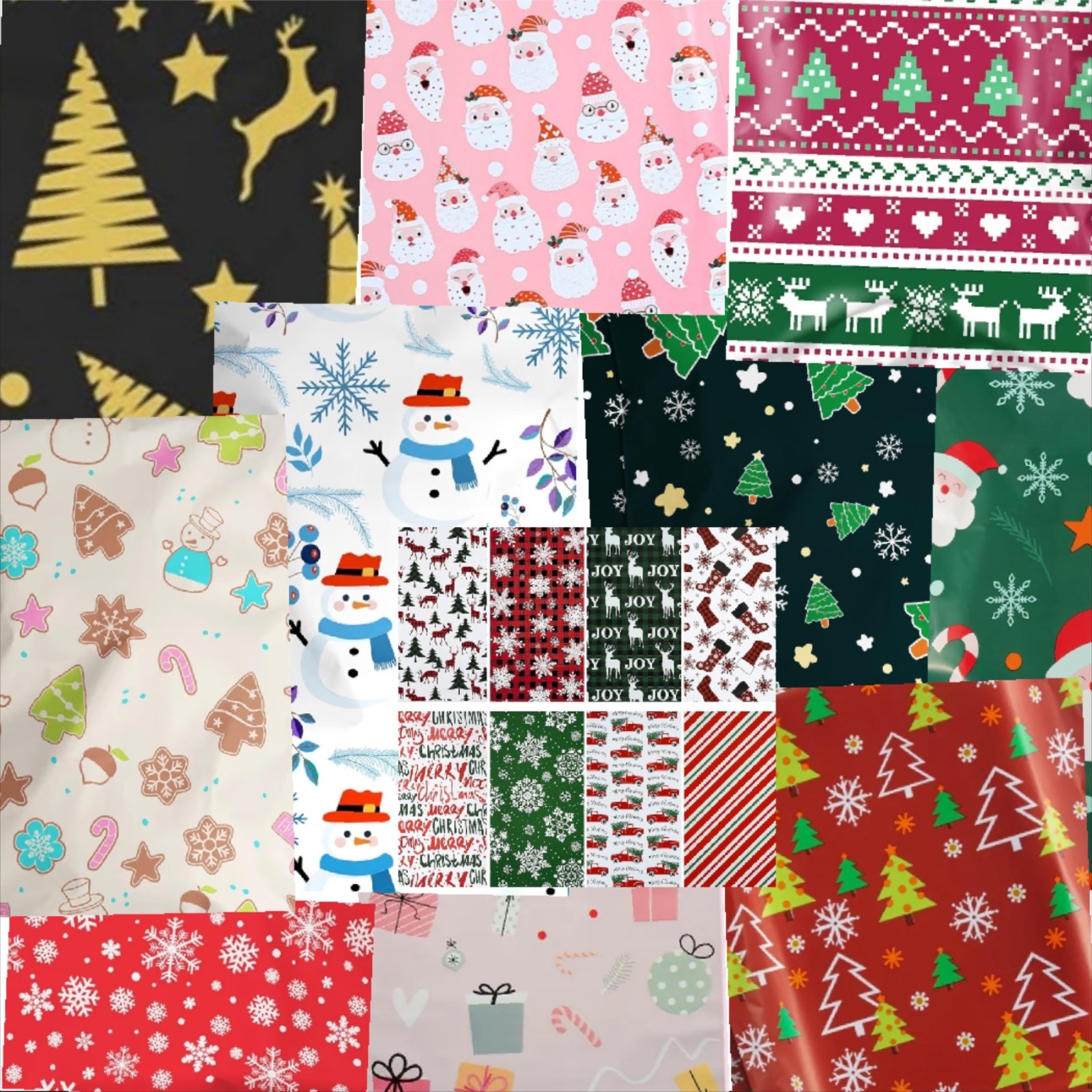 50 Poly Mailers Designer Shipping Bags Christmas Holiday Gifts Bags 10’x13