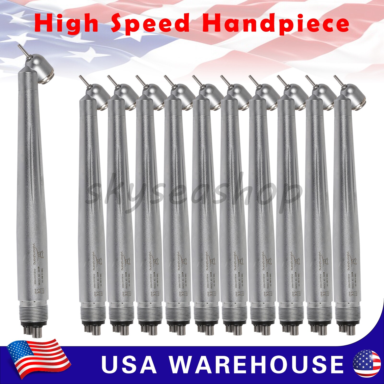 Dental 45° High Speed Handpiece Surgical Single Spray 4 Hole Push Button Fcn