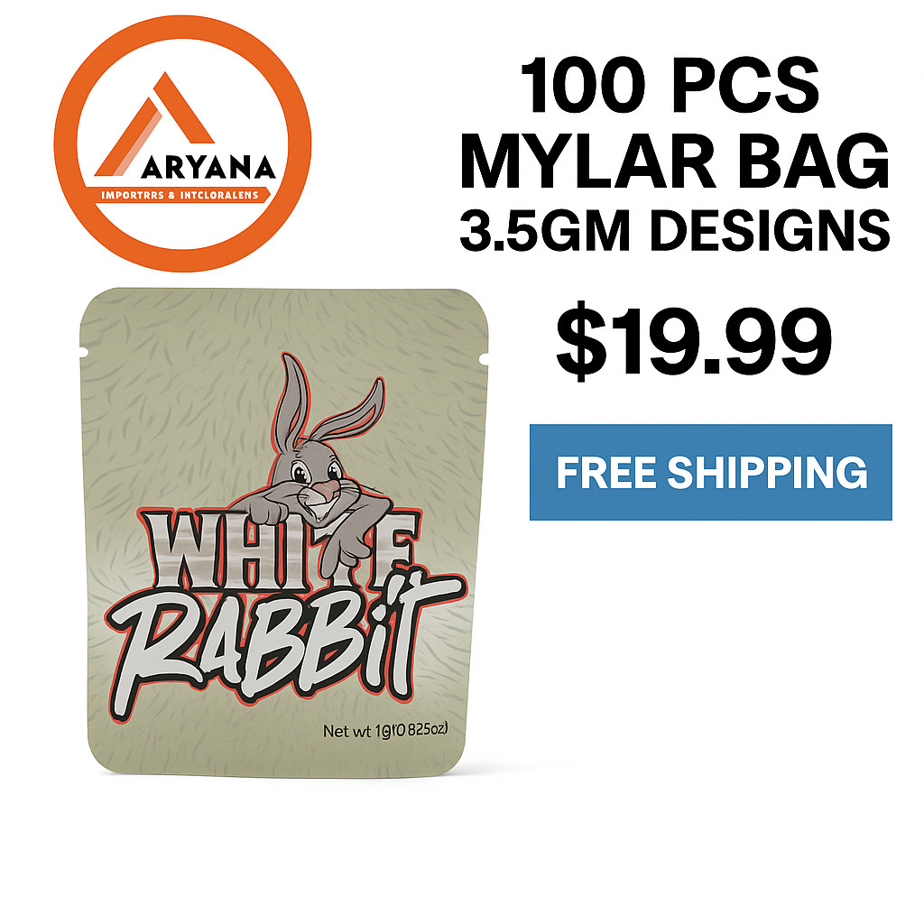 100 PCS – 3.5g Mylar Bags – Cartoon Print – Resealable Zip Bags – FREE SHIPPING