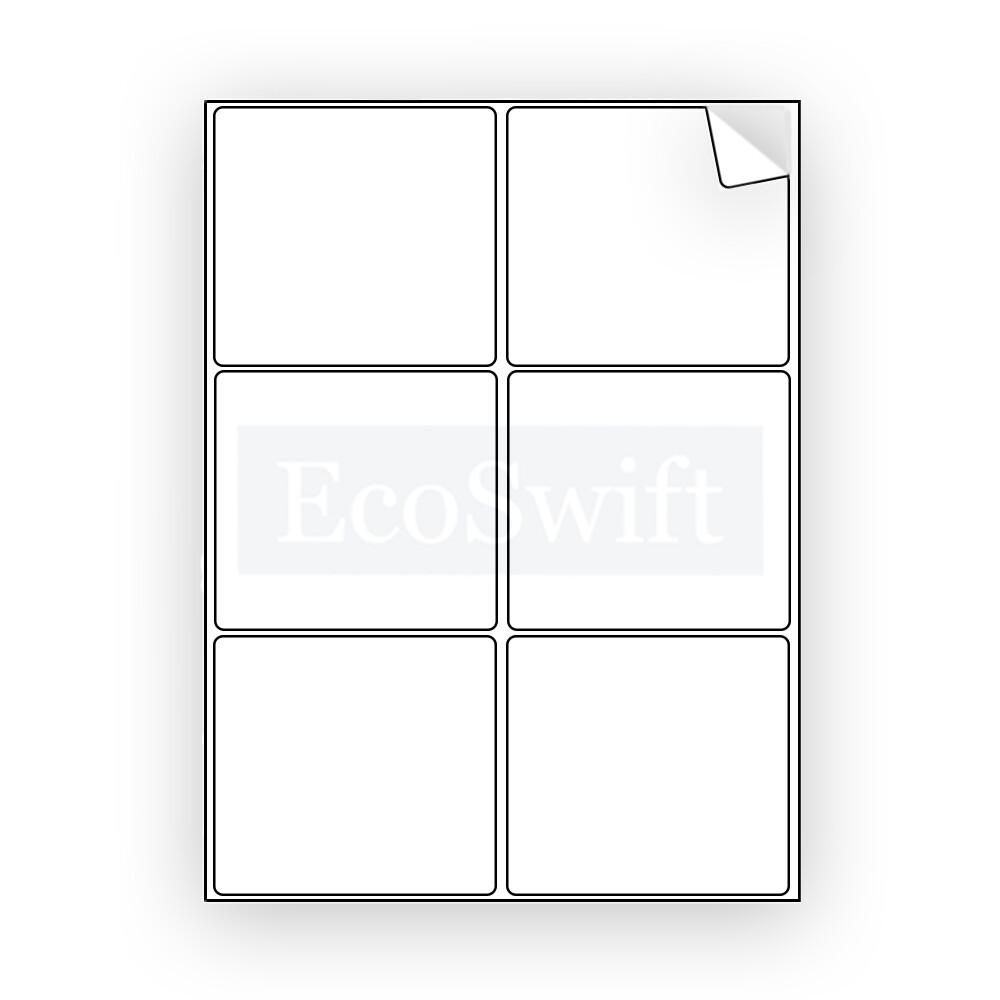 6-60,000 4 x 3 1/3 “EcoSwift” Laser Address Shipping Adhesive Labels 6 per sheet