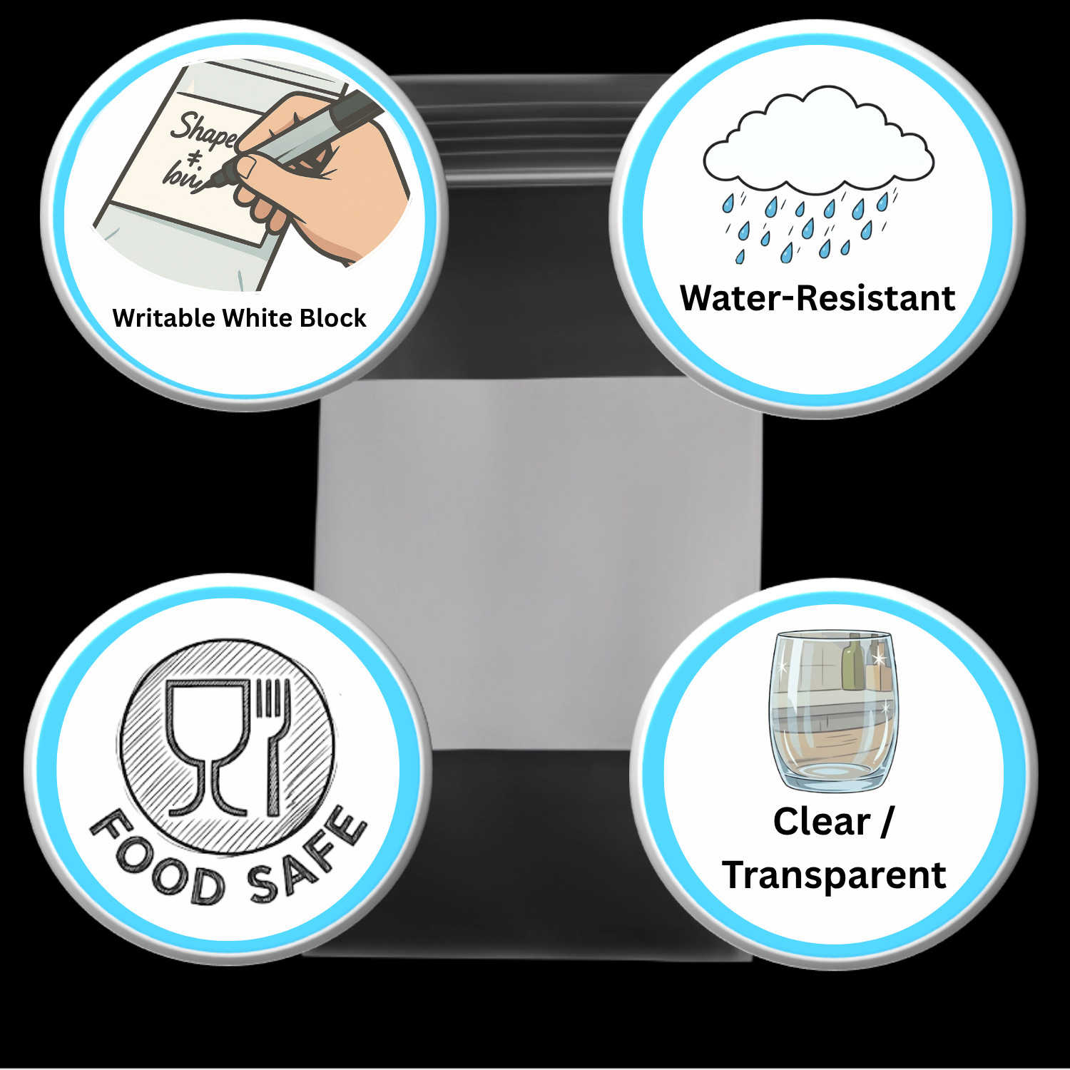 2000 Zip Seal Bags 12″x15″ White Block 4Mil Poly Writable Resealable Clear 12×15
