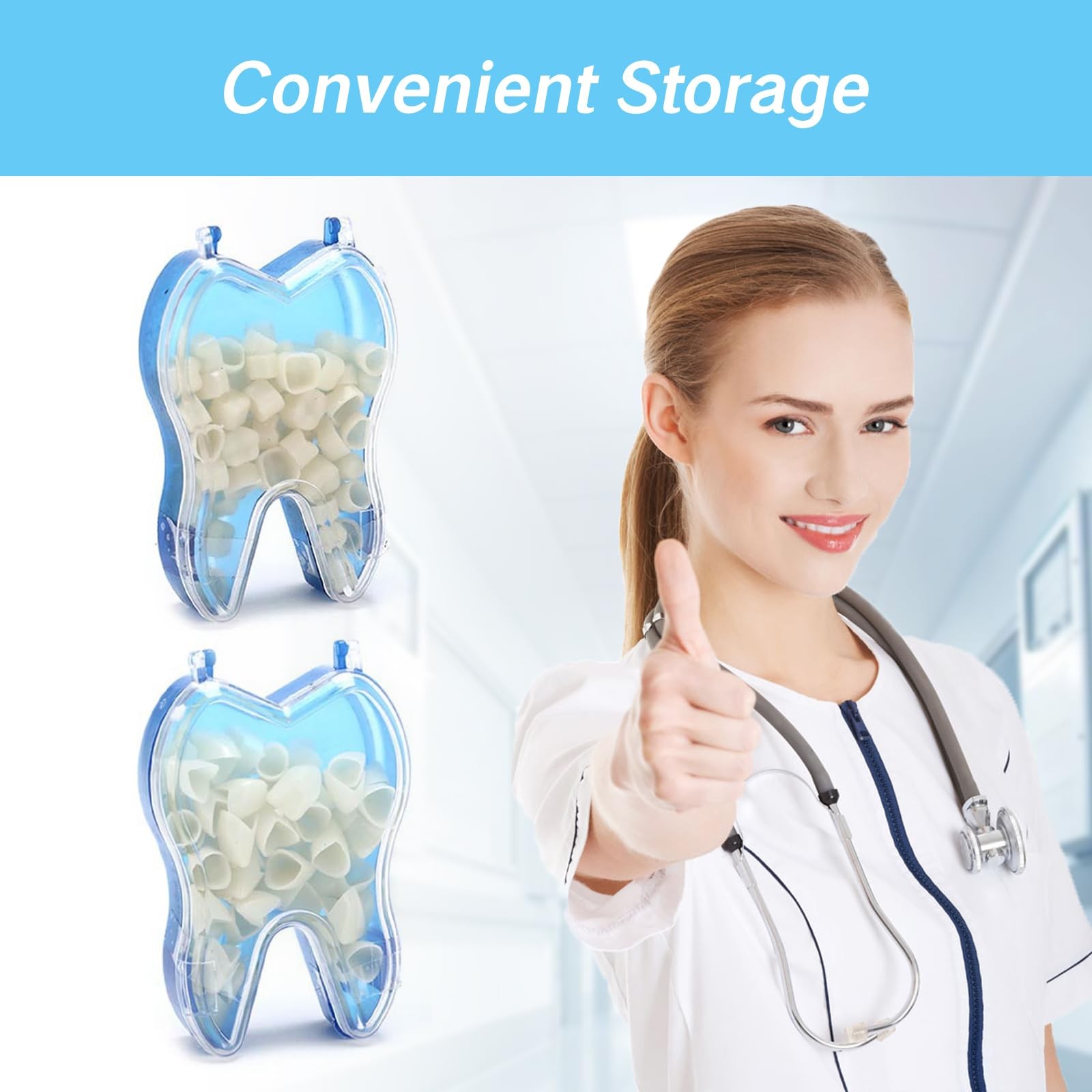 YAFIYGI 100 PCS Temporary Crowns for Teeth 1 Count (Pack of 100), White