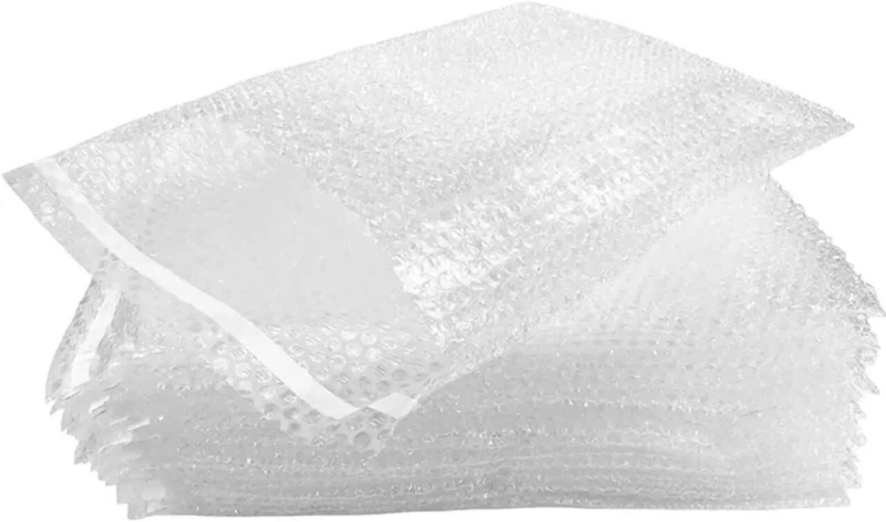 100 – 4×7.5 Bubble Out Pouches Bags Wrap Cushioning Self Seal Clear 4″ x 7.5″