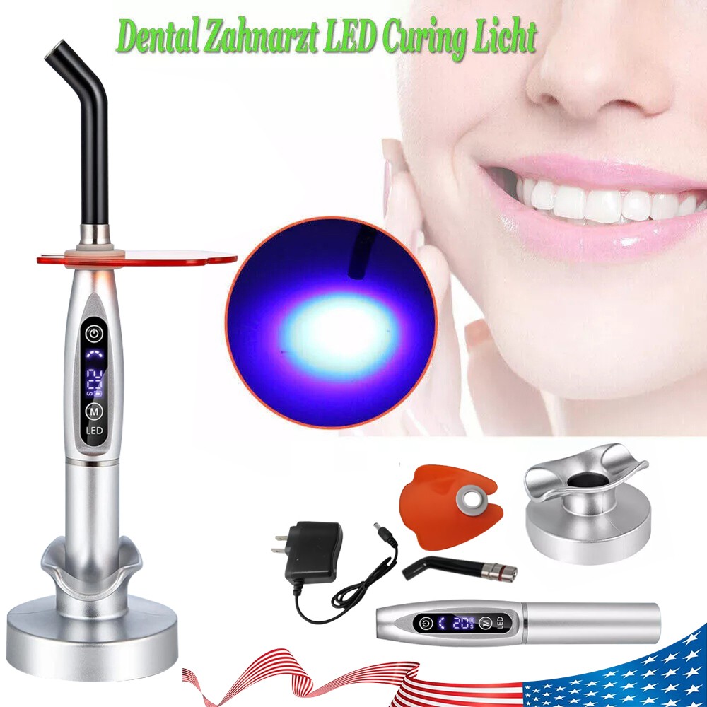 Dental LED Cure Curing Light Lamp 2000mw 5W Tool Resin Cure Cordless Wireless