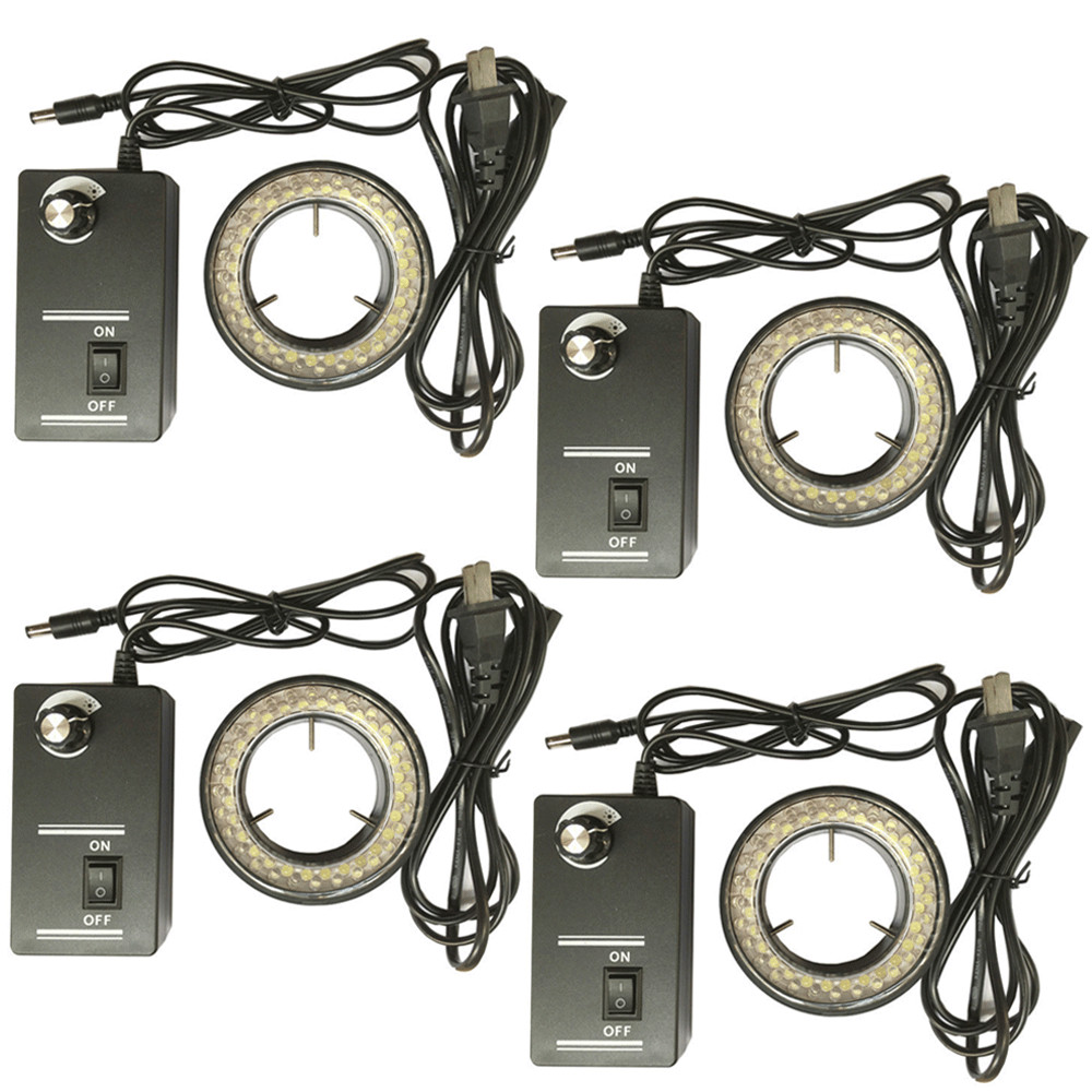 60-LED Adjustable Ring Light illuminator Lamp For STEREO ZOOM Microscope USA