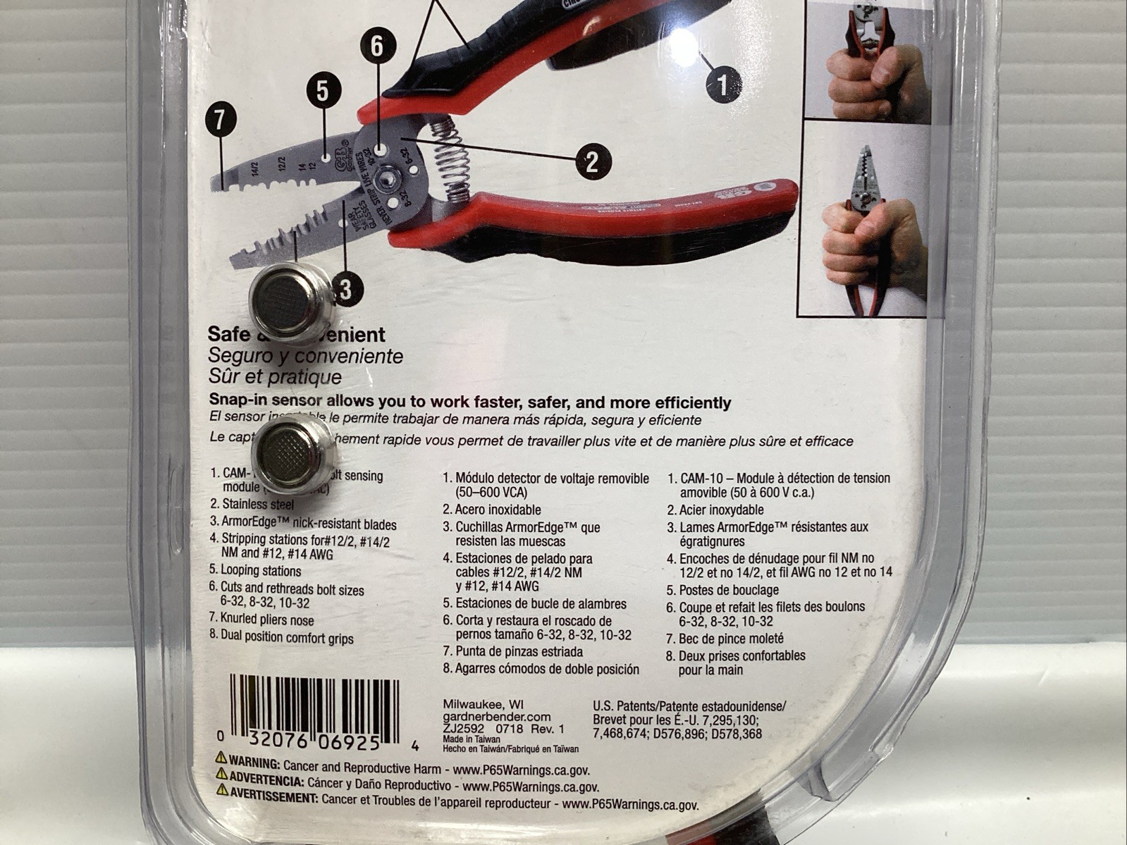 Gardner Bender 7-1/2 In. 12-2 & 14-2 NM Cable Voltage-Sensing Wire Stripper