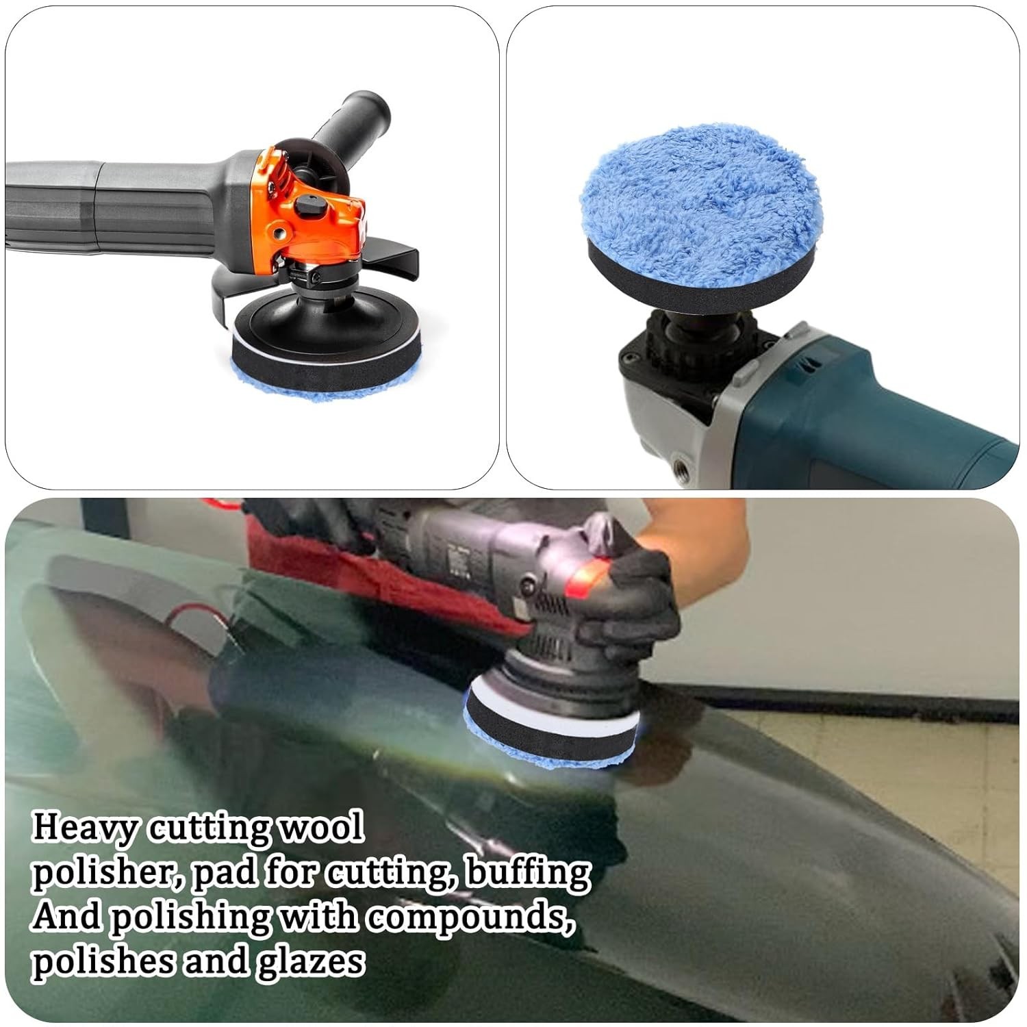 3 Pcs Polishing Pads, Buffing Pads, Microfiber Polishing pad for Car Compounding
