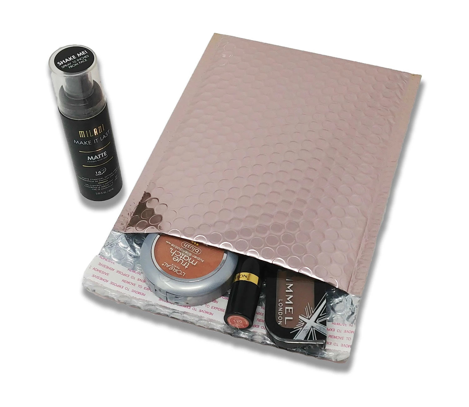 Nude Pink Metallic Bubble Mailers 8×12, 6×10, 4×8, Assorted Combo Shipping Pack