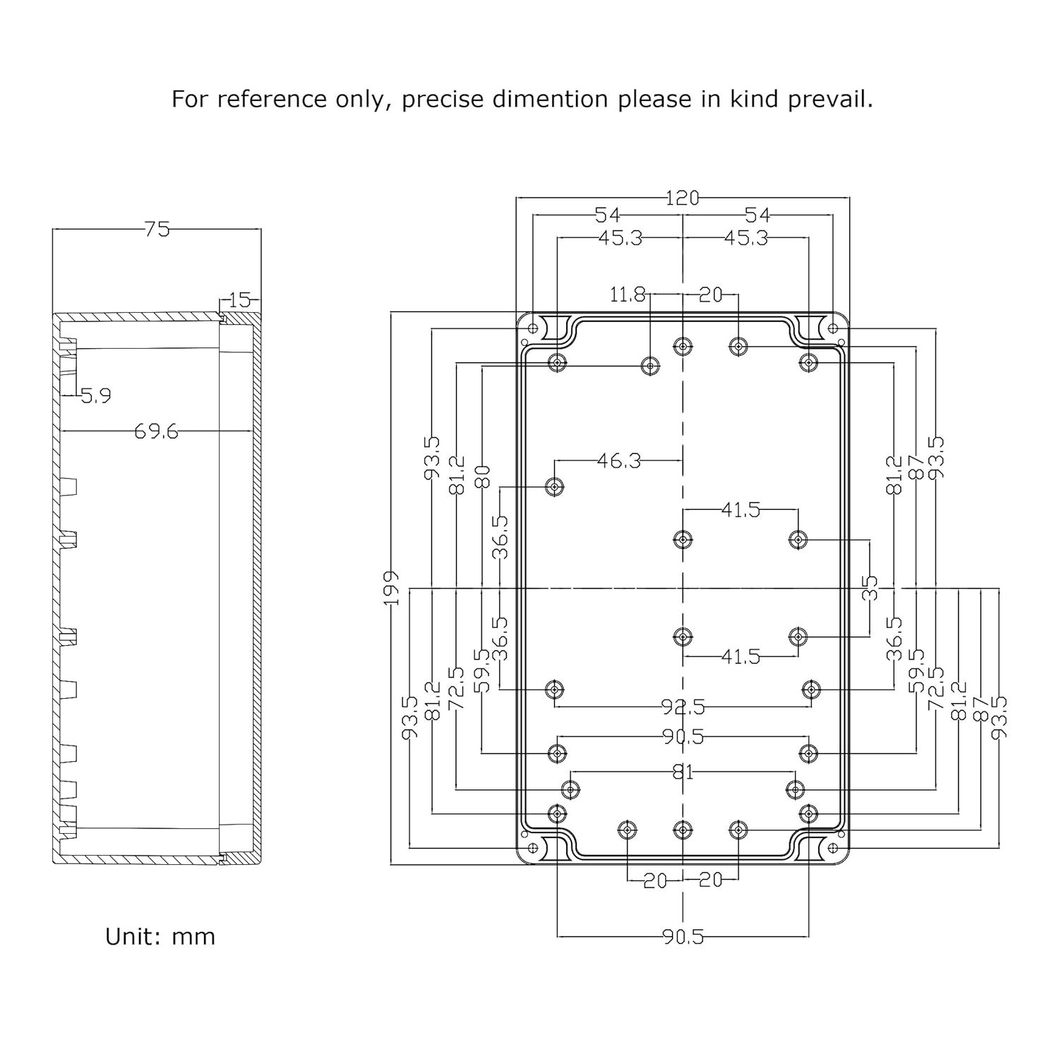 Sleek White Waterproof Junction Project Box – 7.87″x4.72″x2.95″ for Electronics