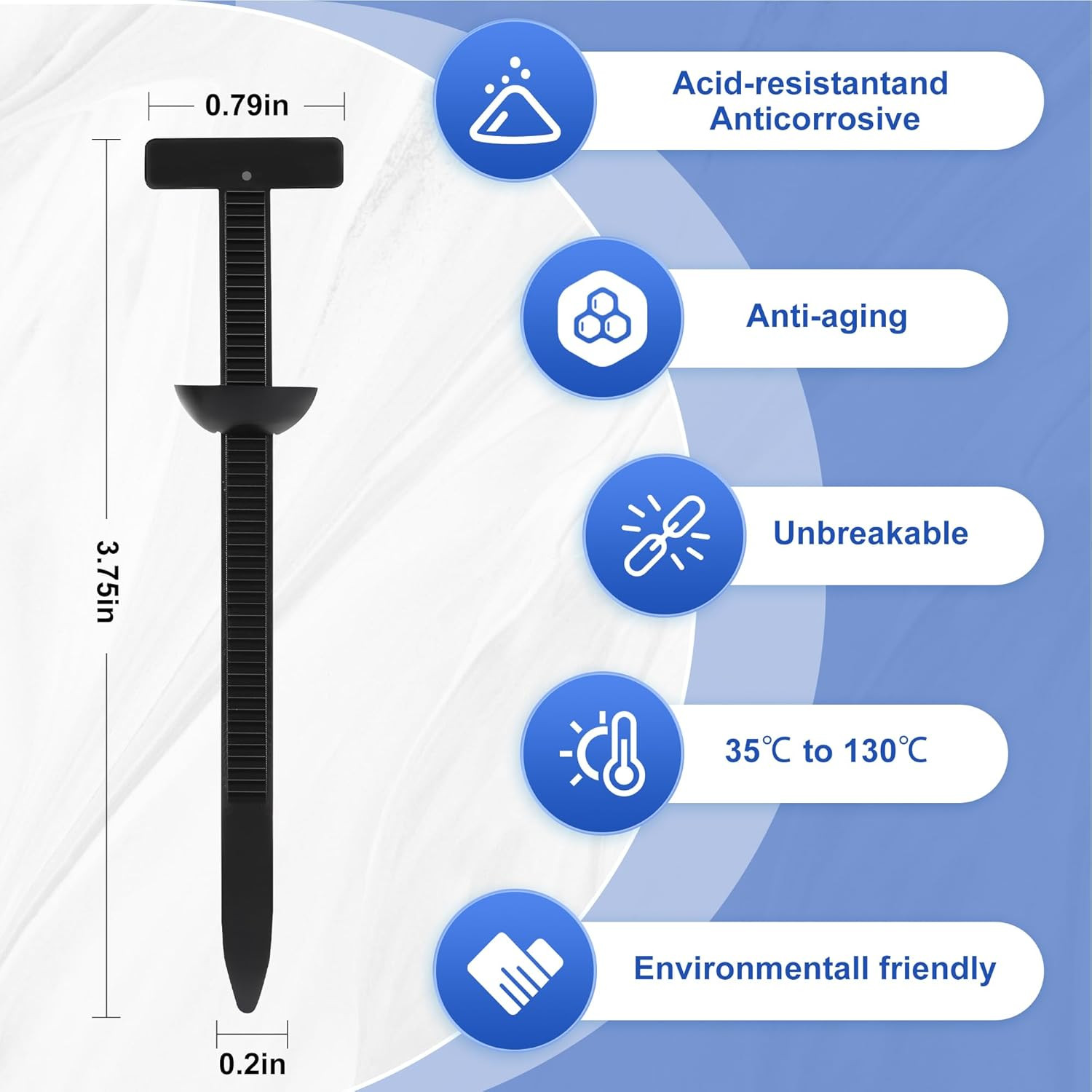 100PCS Nylon Universal Cable Tie Buckle, Heavy Duty Self-Locking Universal Zip T
