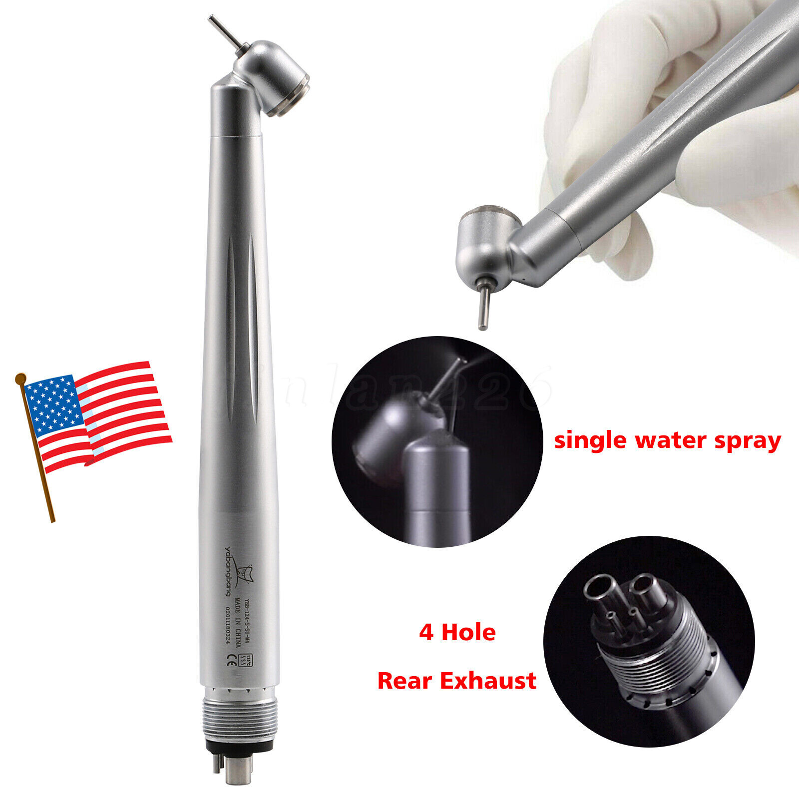 NSK Style Turbina Dental Handpiece High Speed PANA-MAX Turbine 45° LED 4Hole