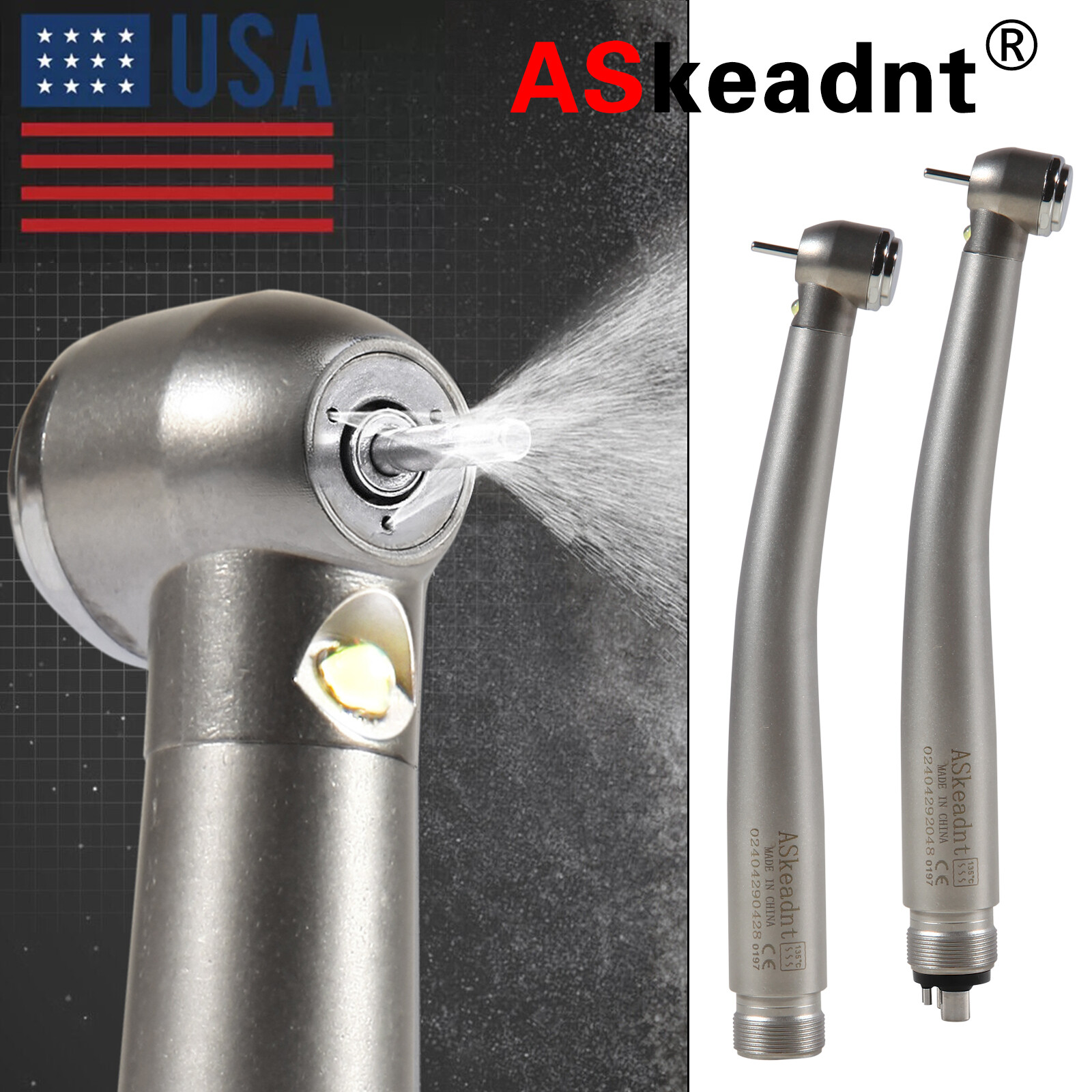 pieza de mano dental alta velocidad turbina cabeza de par 3 spray 2/4 hoyos