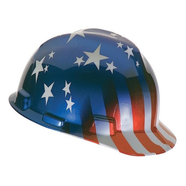 MSA Safety Works 10052945 American Stars and Stripes V-Gard Protective Hard H…