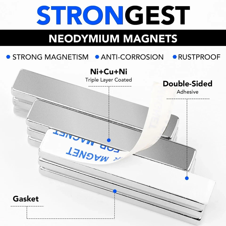 Powerful Neodymium Bar Magnets, Rare-Earth Metal Neodymium Magnet, N52 Incredibl