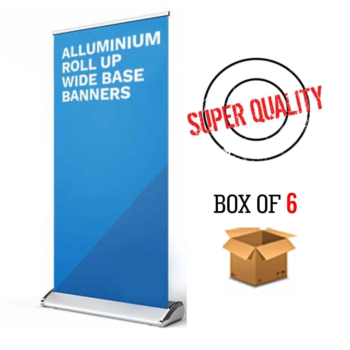 DELUX Retractable Banner Stand 33″x 80″- 85X200- SILVER (Hardware only)