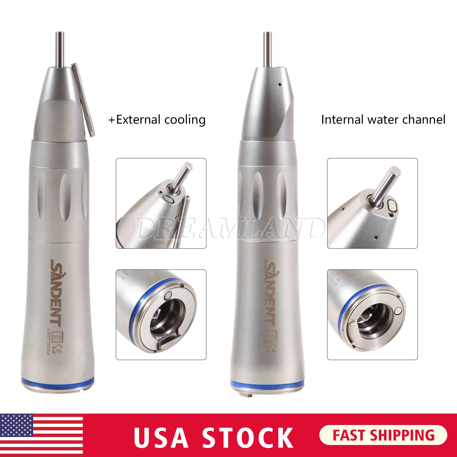 Dental 1:1 Fiber Optic Surgical Straight Nose Cone Low Speed Handpiece USA