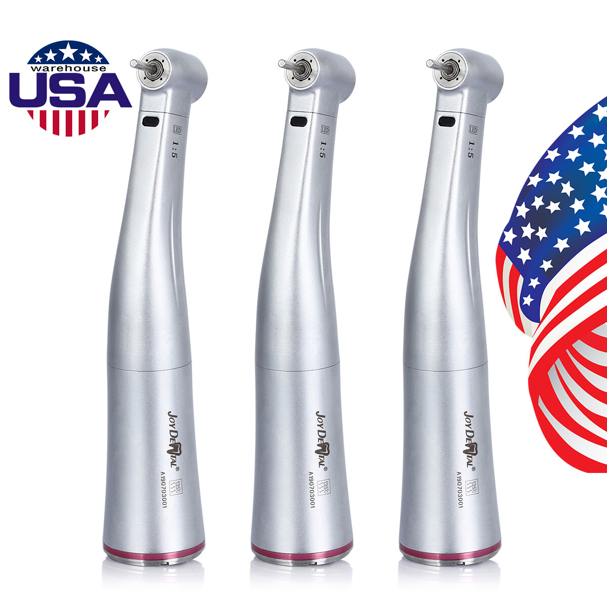 JoyDental 1:5 Electric Increasing E-Type Fiber Optic LED Contra Angle Handpiece