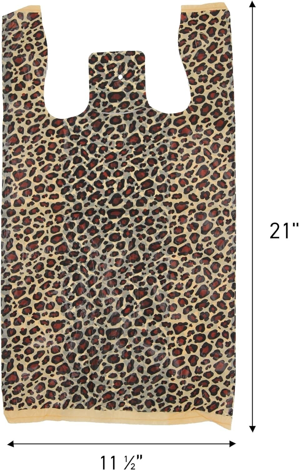 Plastic Shopping Bags 1000 Cheetah Leopard Grocery Merchandise 11 ½” x 6″ x 21″