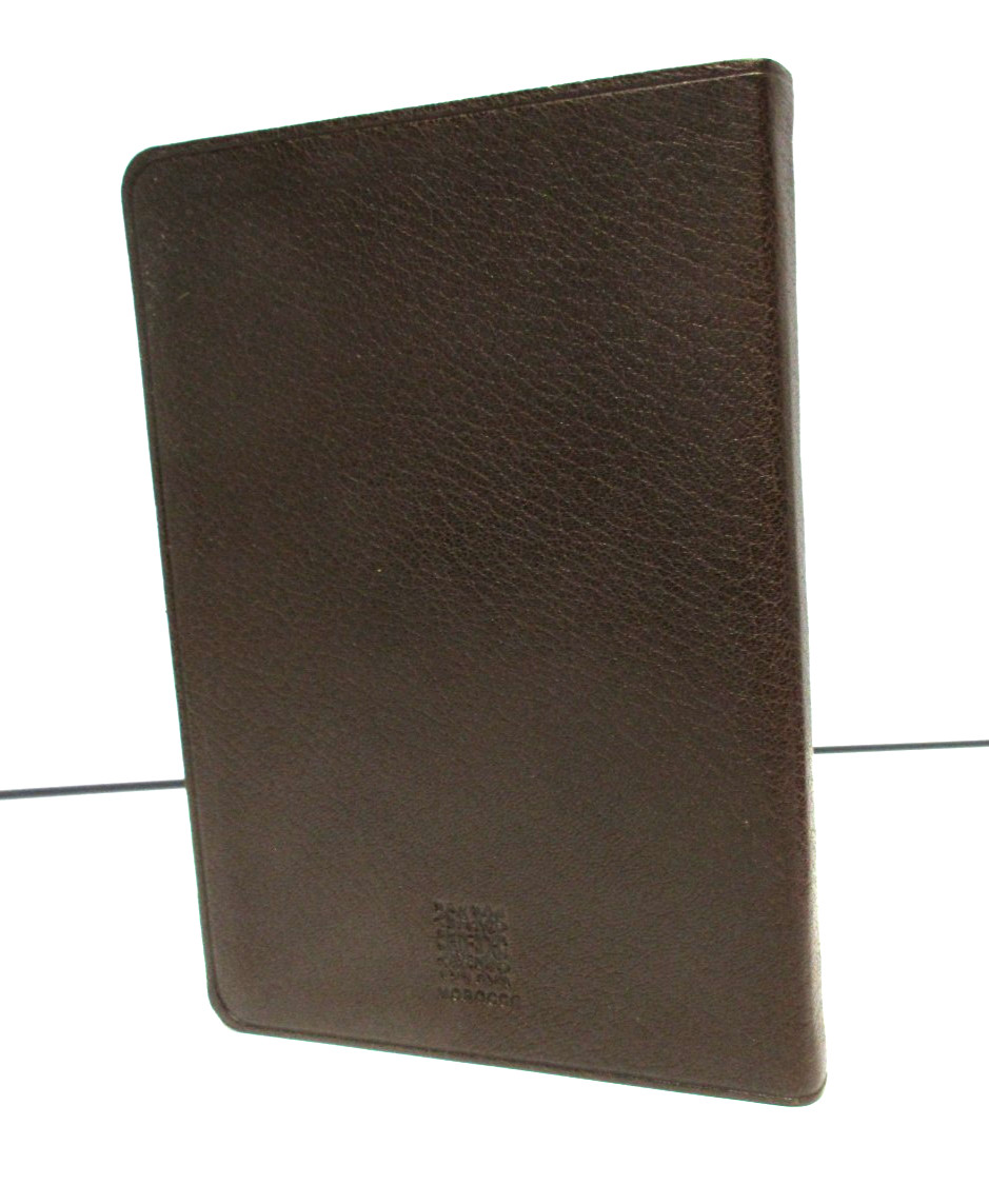 Address Book w Tabs Desk Size 5×7 Morocco Leather Softcover Graphic Image BROWN