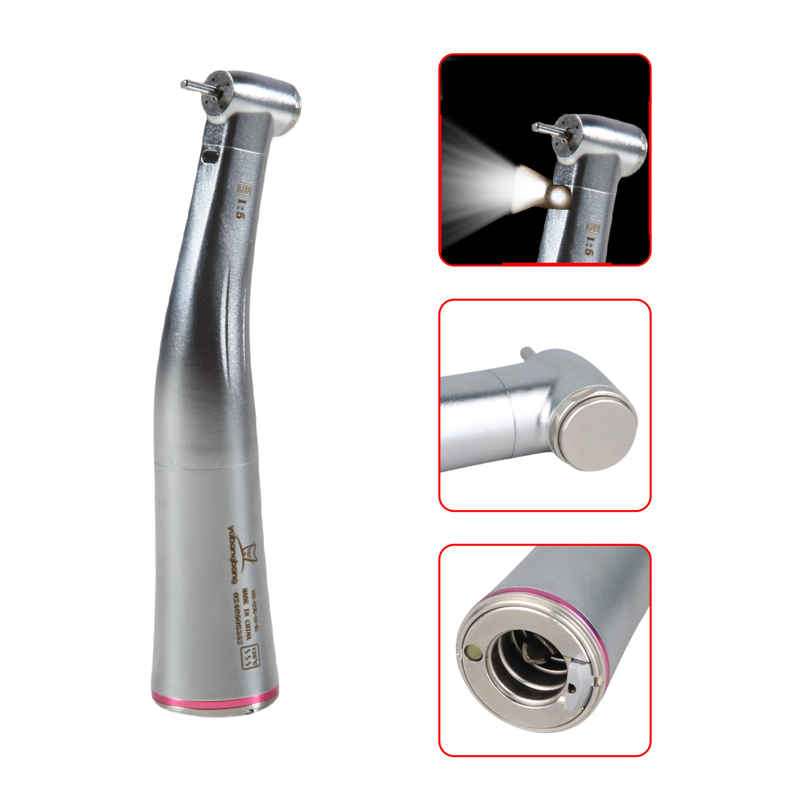 Dental Optic 1:5 Increasing Contra Angle LED Handpiece for Electric Motor YBB